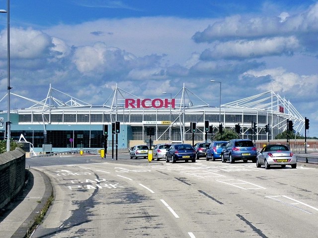 Arhivska fotografija: Stadion Koventrija. Ne prikazuje opisanu utakmicu iz oktobra 2026.